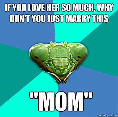 if you love her so much why dont you just marry this mom - Crazy Girlfriend Praying Mantis