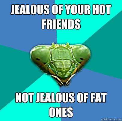 jealous of your hot friends not jealous of fat ones - Crazy Girlfriend Praying Mantis