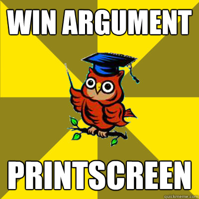 win argument printscreen - Observational Owl