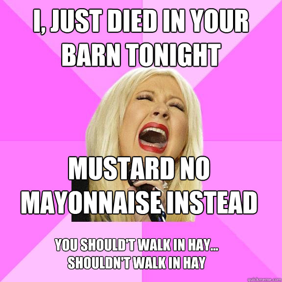 i just died in your barn tonight mustard no mayonnaise inst - Wrong Lyrics Christina