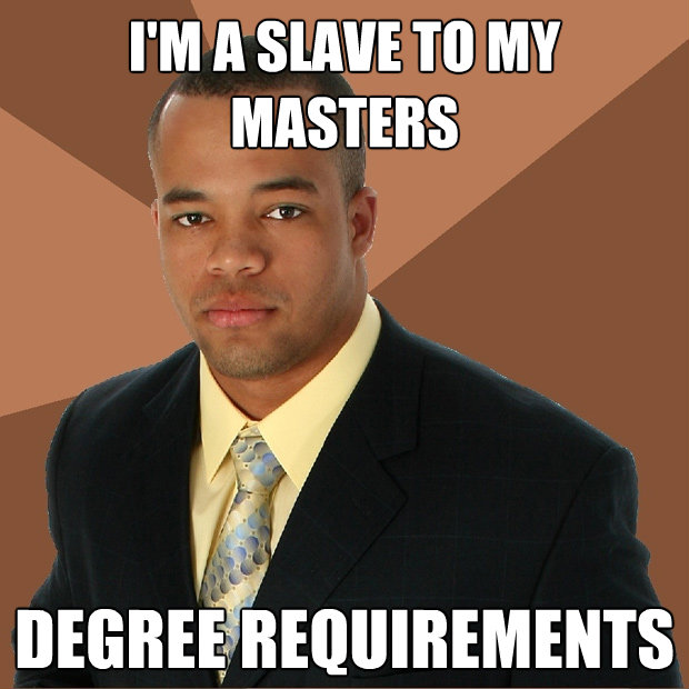 im a slave to my masters degree requirements - Successful Black Man