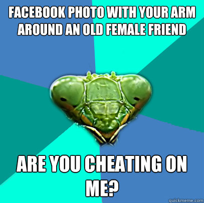 facebook photo with your arm around an old female friend are - Crazy Girlfriend Praying Mantis
